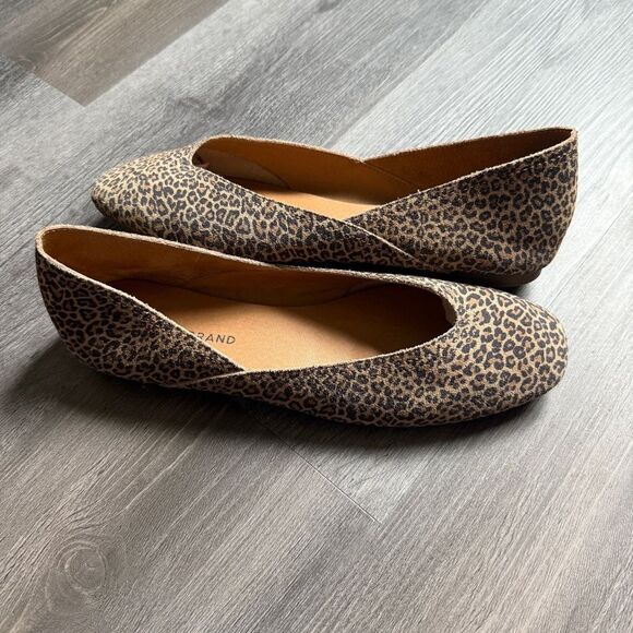 Lucky Brand Leather Flats Alva Leopard Print 10.5 Women’s Shoes - Picture 2 of 9